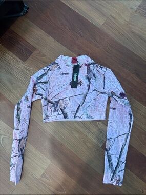 Civil Regime Pink Camo Crop Long-Sleeve Top